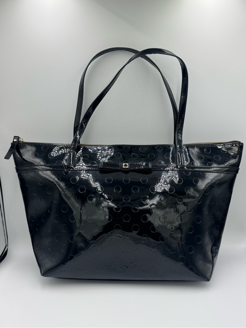 kate spade Camellia Street Black Patent Dot Tote